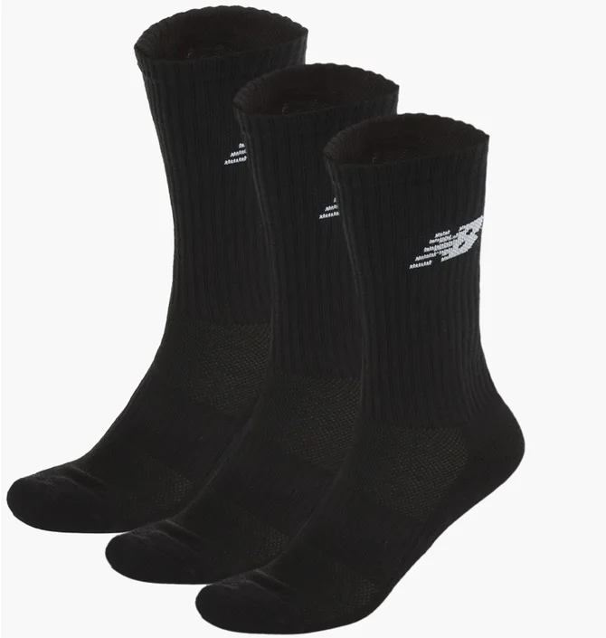 Носки унисекс New Balance Response Perf Crew Black (3 пары) LAS16463BK