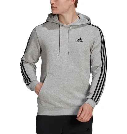 Худи мужское Adidas Essentials Fleece 3-Stripes Grey GK9084