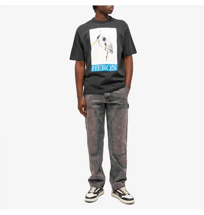 Футболка чоловіча Heron Preston Heron Bird Painted T-Shirt Black HMAA032F23JER0041046