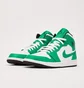 Кросівки чоловічі Air Jordan 1 Mid White/Green DQ8426-301