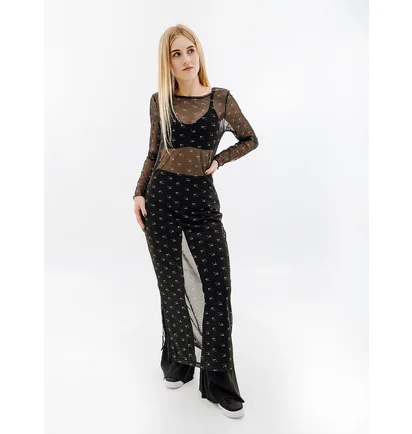Платье женское Nike W Nsw Air Aop Mesh Ls Dress Black DV8249-010