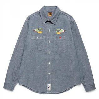 Сорочка чоловіча Human Made Chambray Shirt Blue HM25SH002