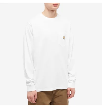 Лонгслив мужской Carhartt Long Sleeve Pocket Tee White I030437-02XX