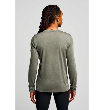 Лонгслив мужской Saucony Peregrine Merino Long Sleeve Grey SAM800362-BUH