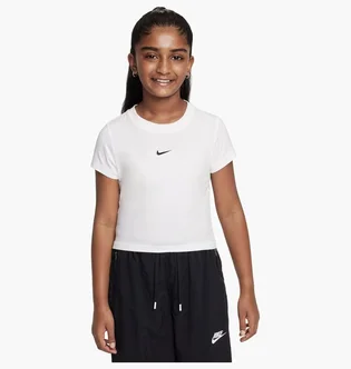 Футболка детская Nike Sportswear Big Kids (Girls) Cropped T-Shirt White HF7010-100