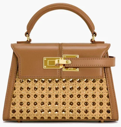 Сумка жіноча JW PEI Elise Faux Bamboo Woven Top Handle Bag Brown BB2024BG86105JWP