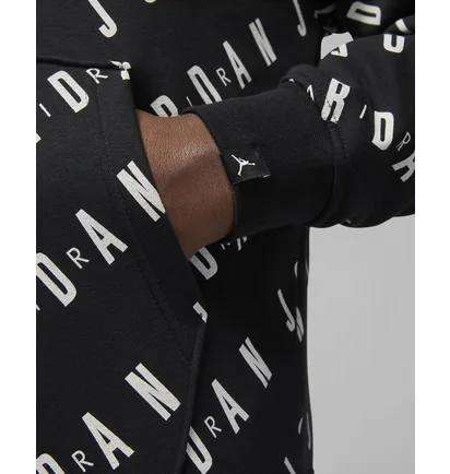 Худи мужское Air Jordan Essentials Allover Heritage Print Fleece Pullover Hoodie Black Dv7640-010