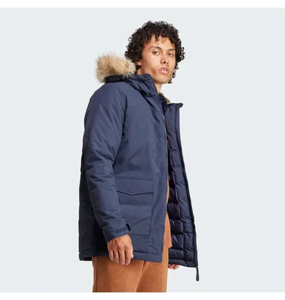 Парка мужская Adidas Hooded Fur Parka Blue IK0552