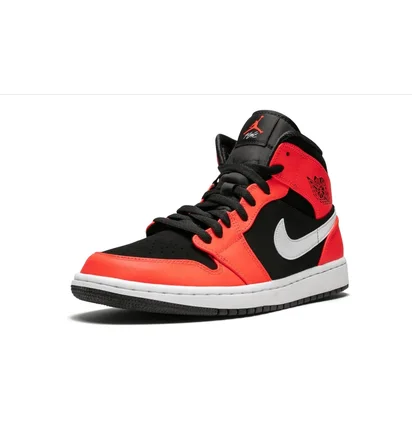 Кроссовки мужские Air Jordan 1 Mid Black/Orange 554724-061