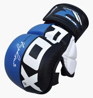 Рукавиці унісекс RDX Grappling Gloves Rex T6 Plus Blue/Black GGR-T6U