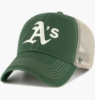 Кепка унисекс 47 Brand Mlb Oakland Athletics Trawler Green/White TRWLR18GWP-DGD