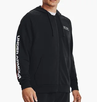 Толстовка чоловіча Under Armour Rival Fleece Chroma Full Zip Training Hoody Black 1370344-001