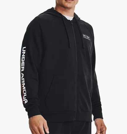 Толстовка мужская Under Armour Rival Fleece Chroma Full Zip Training Hoody Black 1370344-001