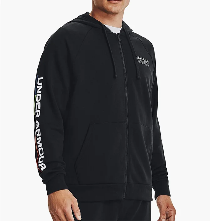 Толстовка мужская Under Armour Rival Fleece Chroma Full Zip Training Hoody Black 1370344-001