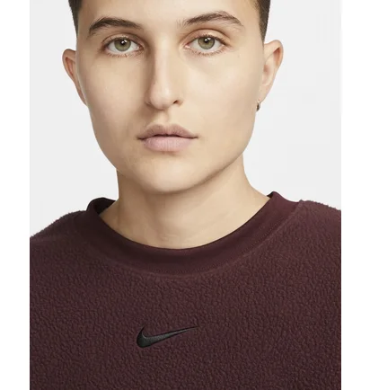 Світшот жіночий Nike Sportswear Plush Cropped Crewneck Sweatshirt Bordo Dq6844-652