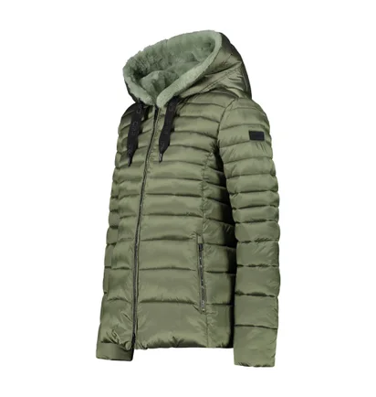 Пуховик женский CMP Woman Jacket Fix Hood Olive 31K3006F-F739