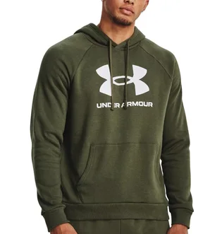 Худи мужское Under Armour Hooded Sweatshirt Ua Rival Fleece Logo Hd-Grn Olive 1379758-390