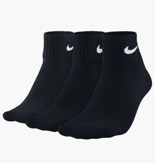 Носки унисекс Nike Lightweight Quarter (3 пары) Black Sx4706-001