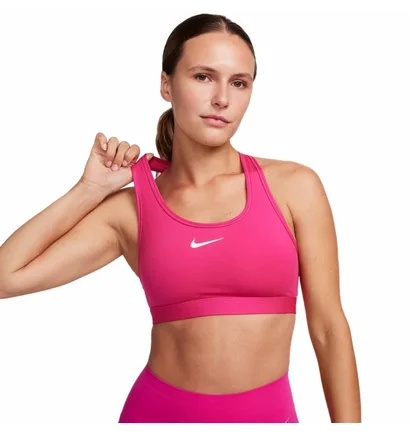 Топ женский Nike Stanik Swoosh Medium Support Pink DX6821-615