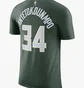 Футболка мужская Nike Milwaukee Bucks Nba T-Shirt - Giannis Antetokounmpo #34 Green Dr6385-329