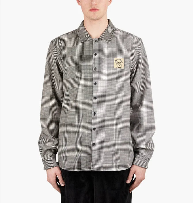 Сорочка унісекс Pleasures Chase Plaid Button Down Shirt Grey P22SP005-BLACK