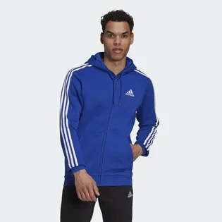 Толстовка чоловіча Adidas Essentials Fleece 3-Stripes Full-Zip Hoodie Blue H12181