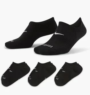 Носки женские Nike Evereday Plus Cush Footie Black (3 пары) Dh5463-904