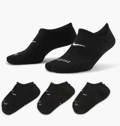 Шкарпетки жіночі Nike Evereday Plus Cush Footie Black (3 пари) Dh5463-904