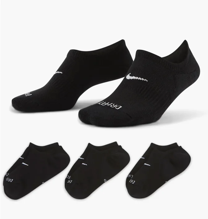 Шкарпетки жіночі Nike Evereday Plus Cush Footie Black (3 пари) Dh5463-904