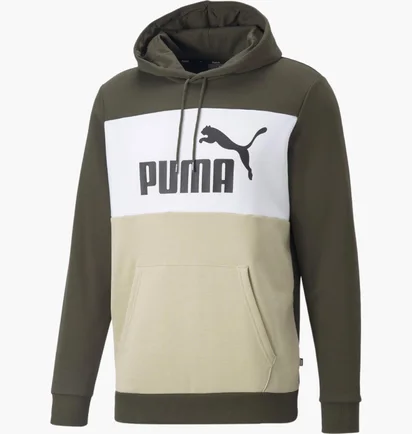 Худи мужское Puma Essentials+ Colorblock Olive 670168-64