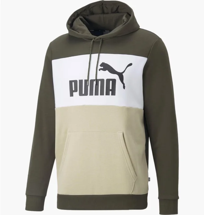 Худи мужское Puma Essentials+ Colorblock Olive 670168-64