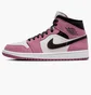 Кроссовки женские Air Jordan 1 Mid Pink/White Dc7267-500