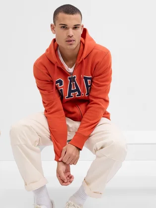 Худи мужское Gap Logo Zip Hoodie Orange 546879421