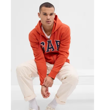Худи мужское Gap Logo Zip Hoodie Orange 546879421