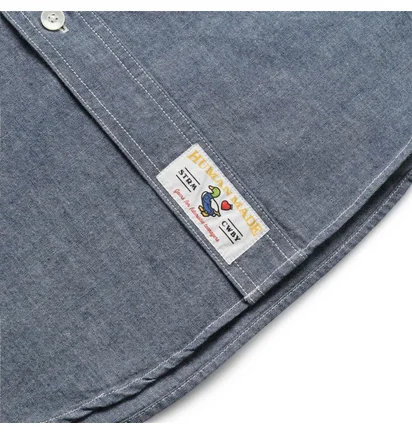 Рубашка мужская Human Made Chambray Shirt Blue HM25SH002