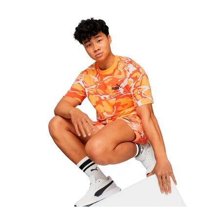 Футболка чоловіча Nike Clementine Summer Splash Aop T-Shirt Camo/Orange 677096-46