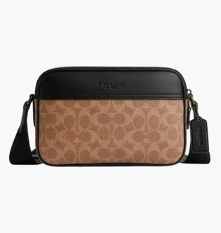 Сумка мужская Coach Graham Beige/Black CV921-BEIGE