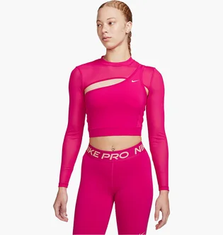 Топ женский Nike Pro Long-Sleeve Cropped Top Pink FB5683-615