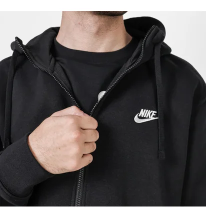 Мужская толстовка Nike M Nsw Club Hoodie Fz Ft Black BV2648-010