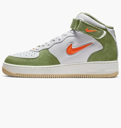 Кросівки чоловічі Nike Air Force 1 Mid Qs MenS Shoes White/Olive DQ3505-100