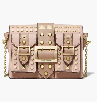 Сумка жіноча Michael Kors Hayden Medium Studded Two-Tone Saffiano Leather Messenger Bag Beige 30S0G0YM8T-SFTPINK-FAWN-47073