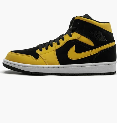 Кроссовки унисекс Air Jordan 1 Mid Black/Yellow 554724-071