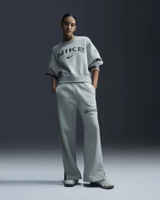 Штани жіночі Nike Sportswear Phoenix Fleece High-Waisted Wide-Leg Logo Pants Turquoise FV7684-370