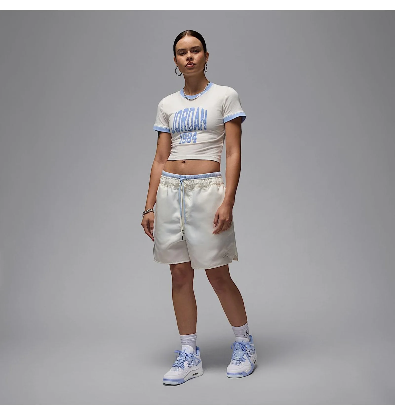 ᐉ Кроссовки женские Air Jordan 4 Retro Forget Me Not White/Light