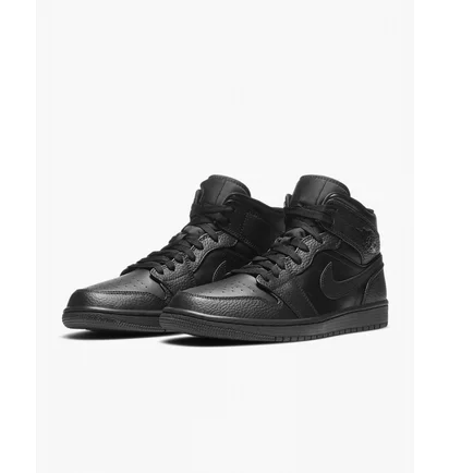 Кроссовки мужские Air Jordan 1 Mid Triple Black 554724-091