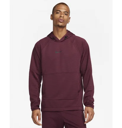 Худі чоловіче Nike Pro Dri-Fit Fleece Fitness Pullover Bordo DV9821-681