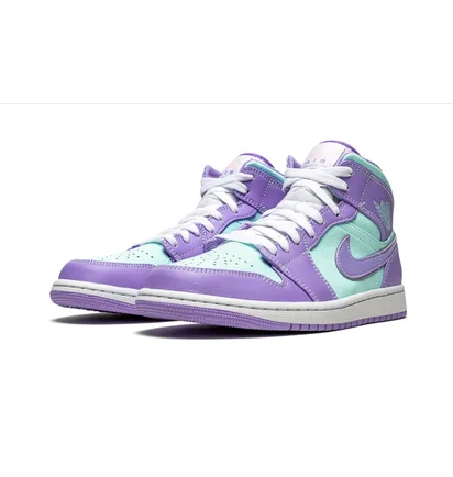 Кроссовки мужские Air Jordan 1 Mid Violet/Turquoise 554724-500