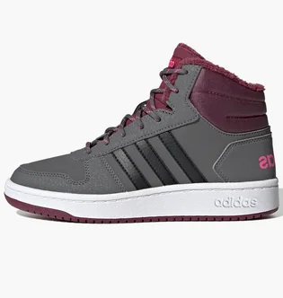 Кросівки жіночі Adidas Hoops 2.0 Mid Grey/Bordo GZ7796