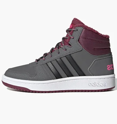 Кроссовки женские Adidas Hoops 2.0 Mid Grey/Bordo GZ7796