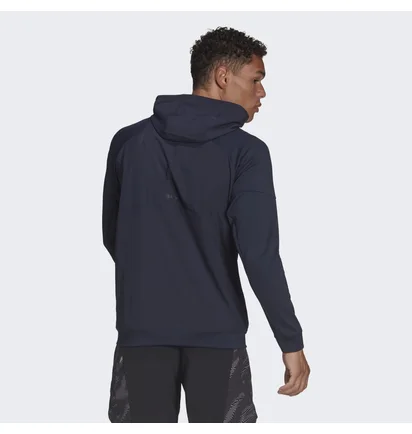 Худи мужское Adidas Training Full-Zip Hoodie Blue Hc4252